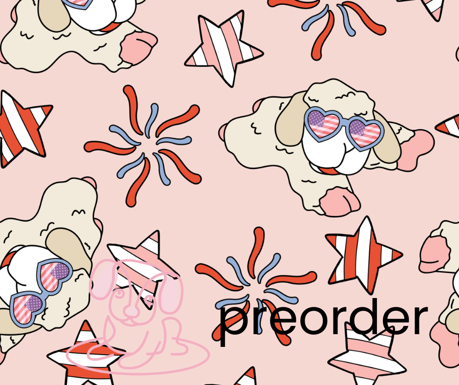 Patriotic Lamb on Pink