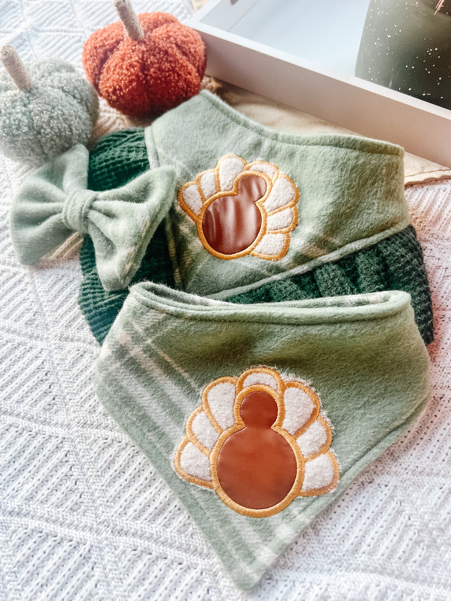 Turkey on Green Bandana