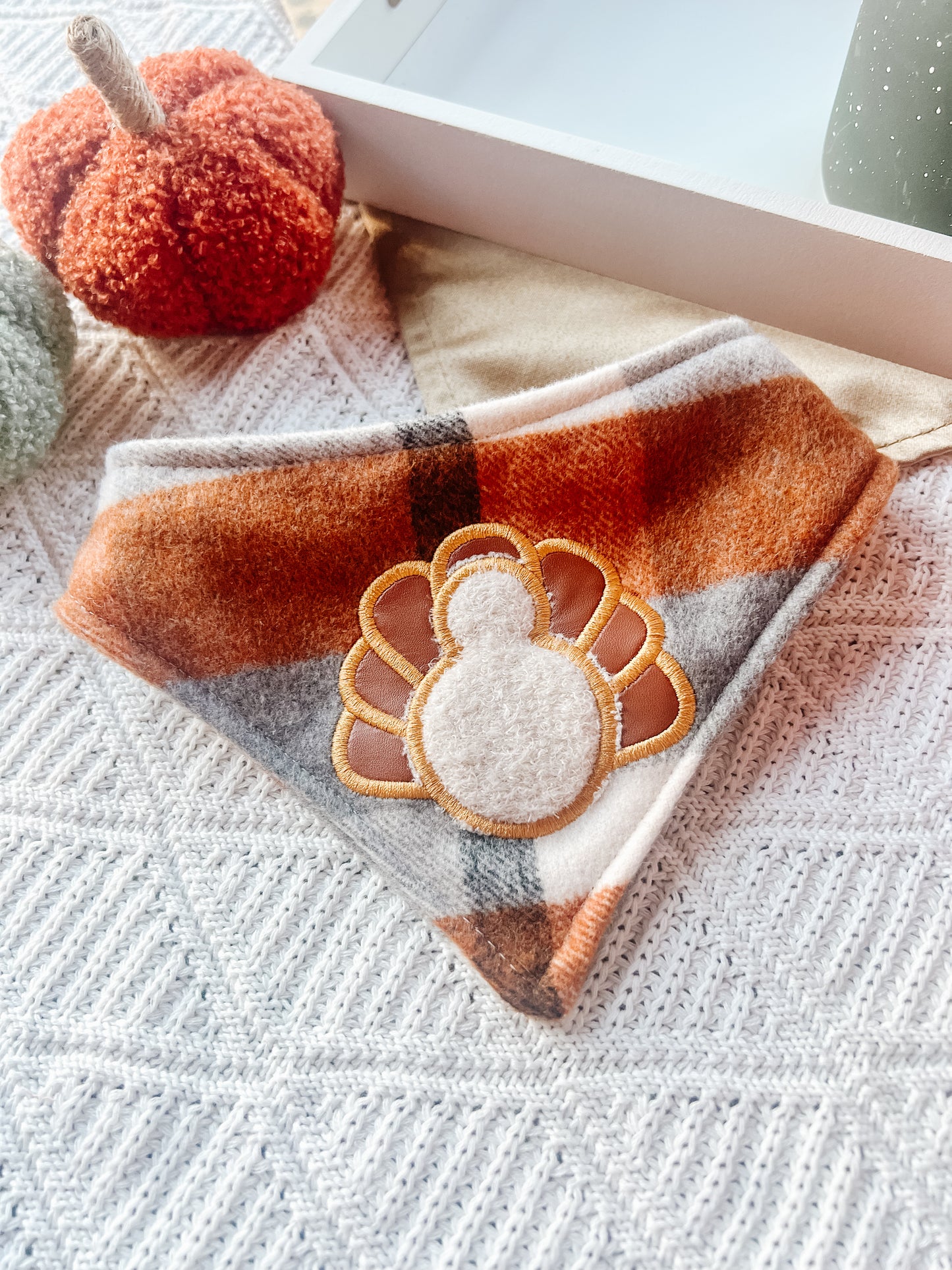 Turkey on Orange Bandana