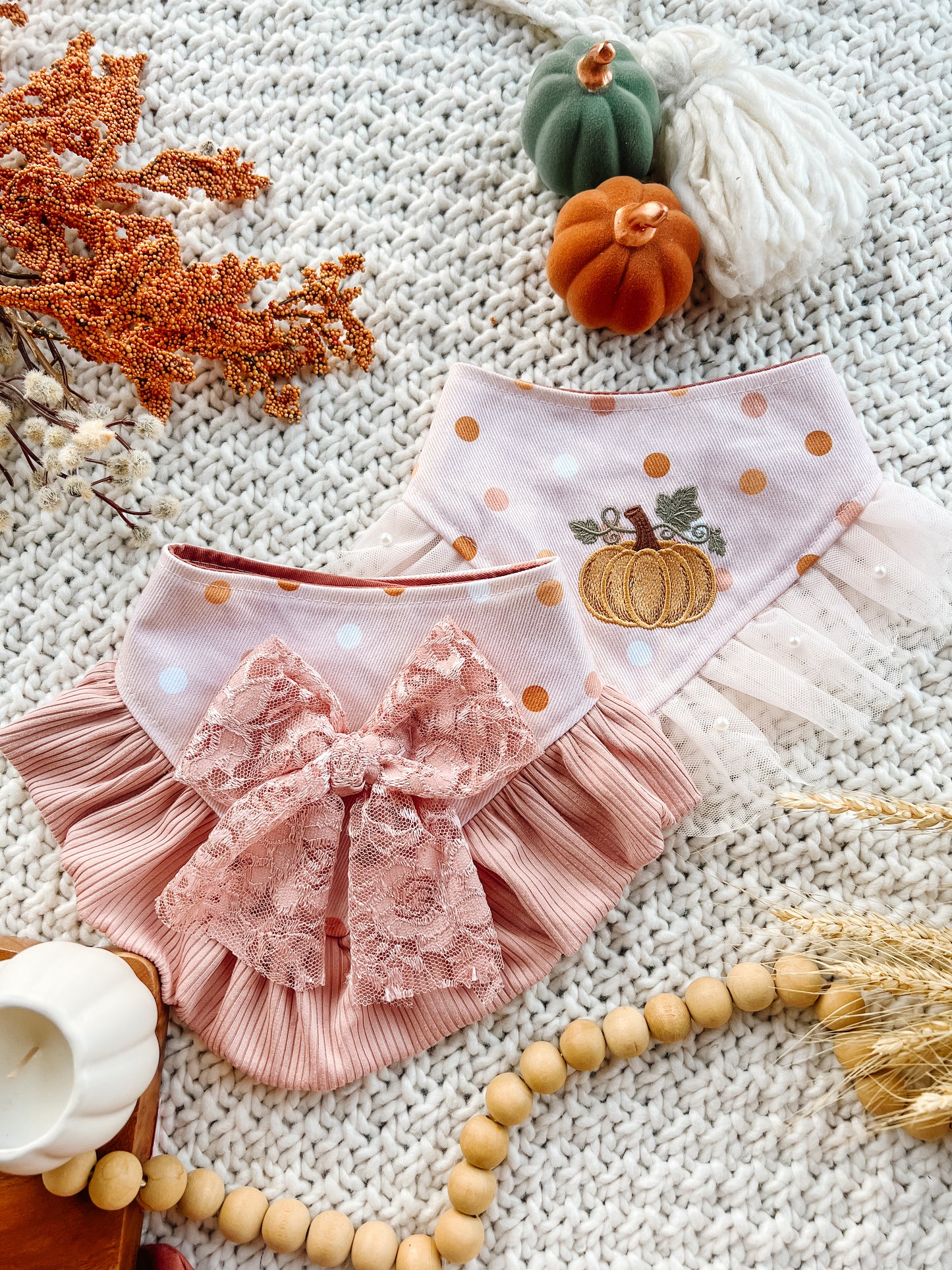 Pumpkin and Ruffle Bandana