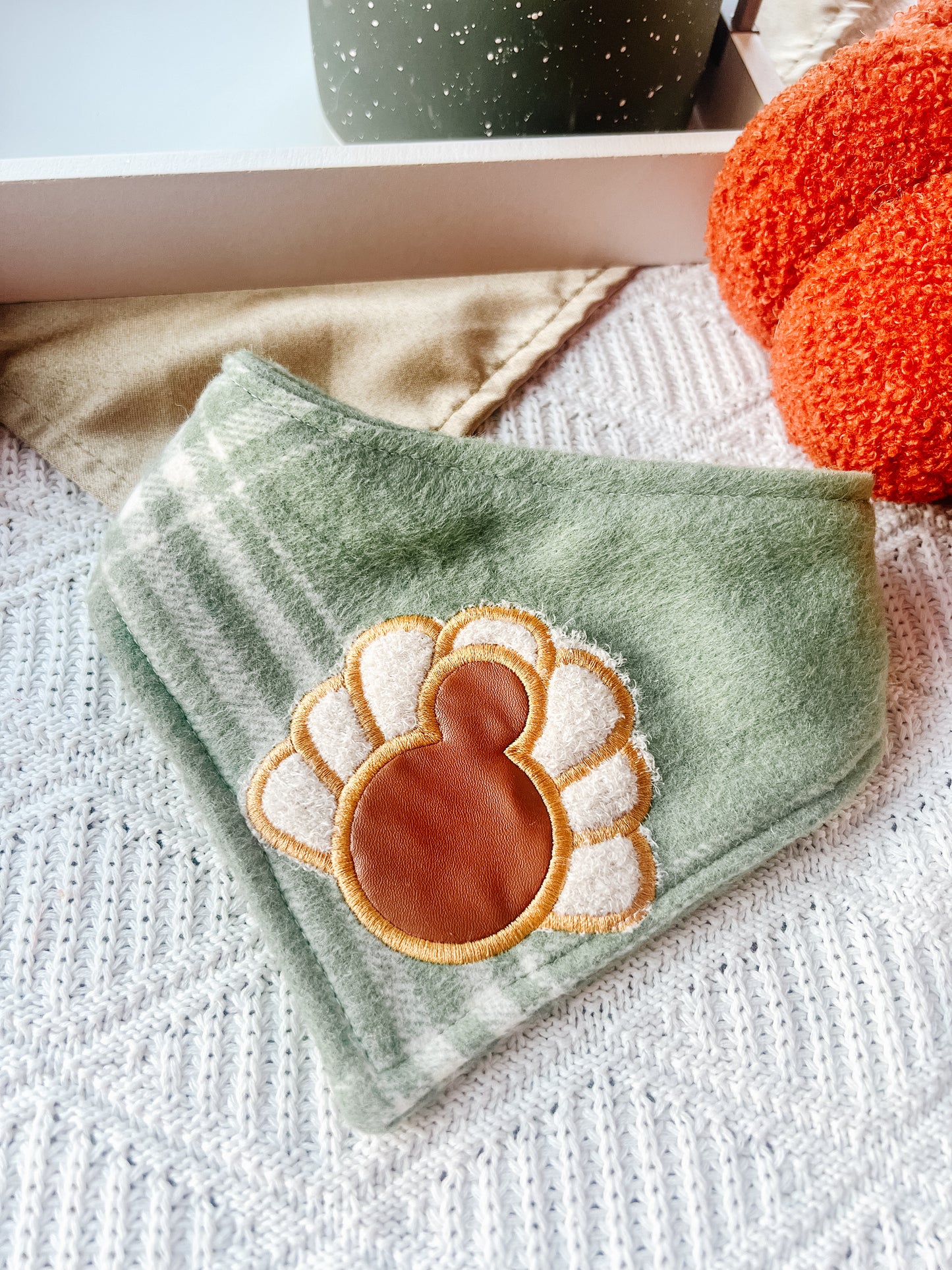 Turkey on Green Bandana