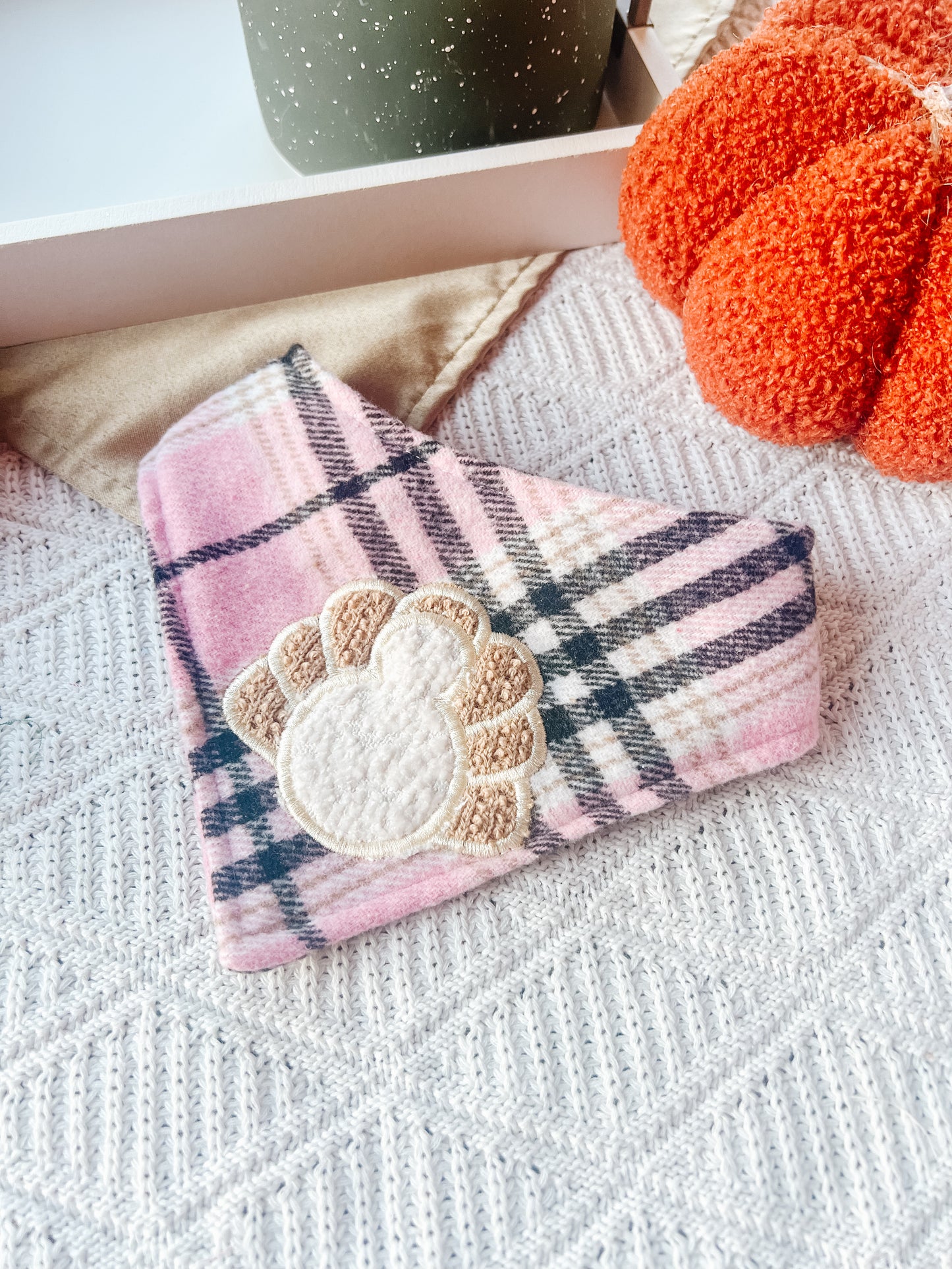 Turkey on Pink Bandana