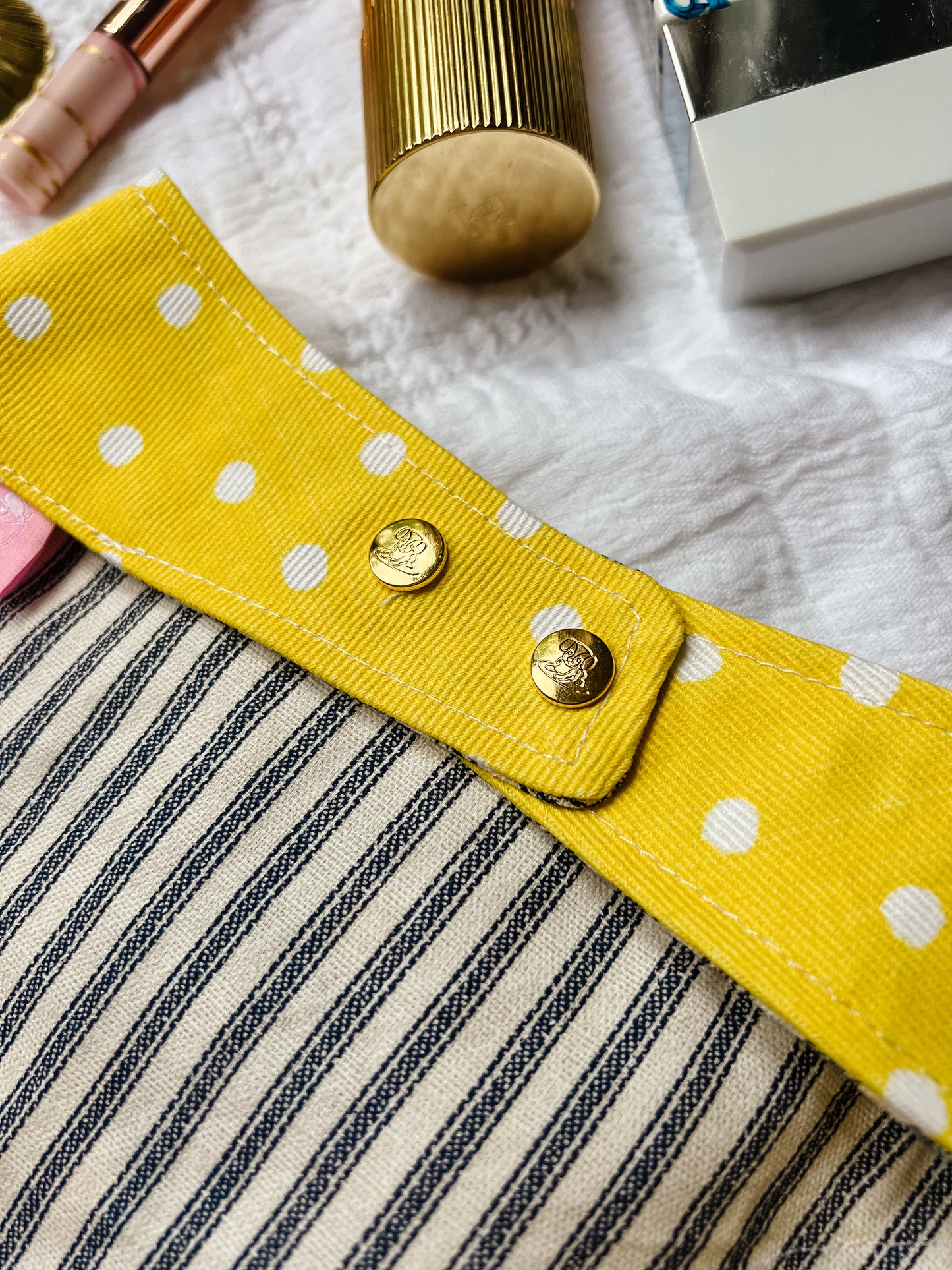 Lemon Polka Dots Summer Bandana
