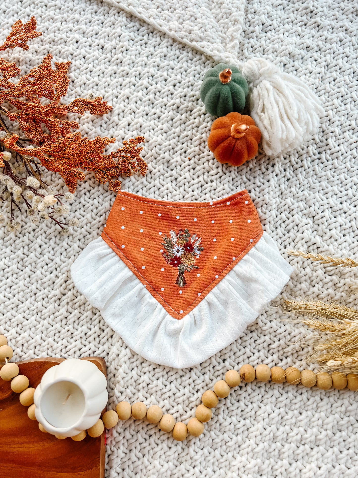 Floral and Ruffle Bandana