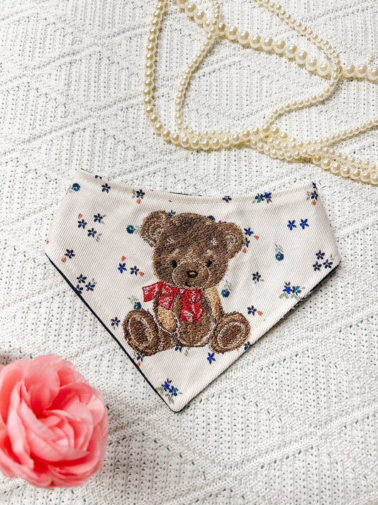 Teddy Bow on Flowers