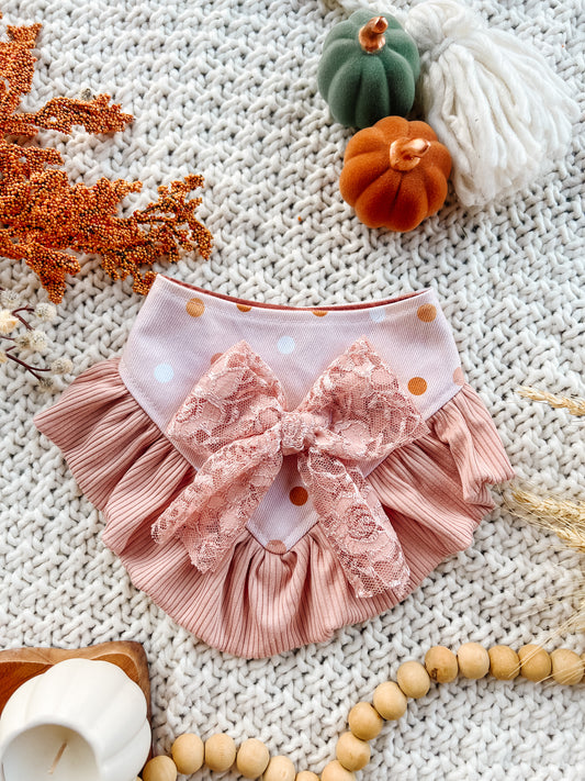 Pink Bow and Ruffle Bandana