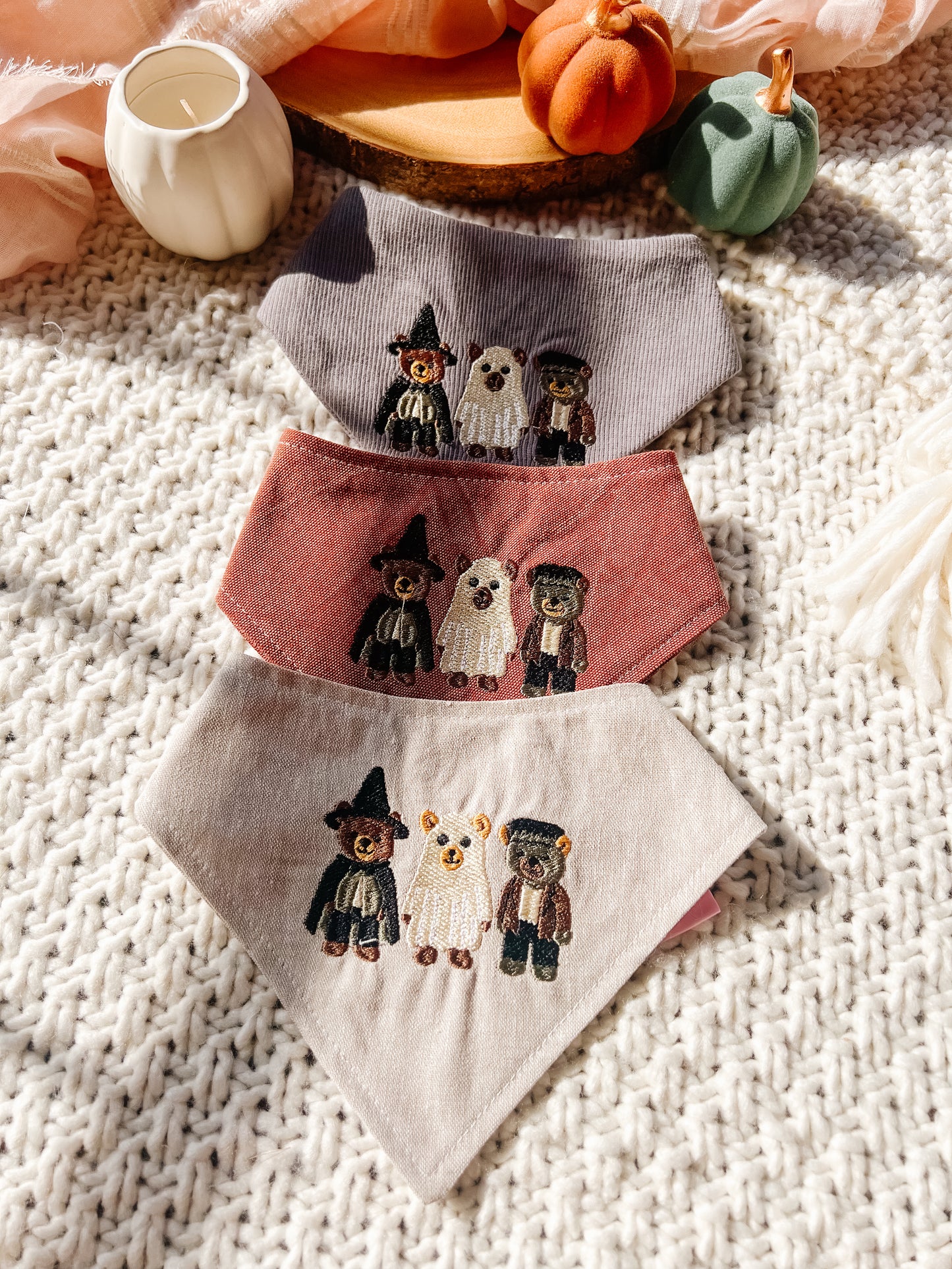 Beary Halloween Bandana Beige