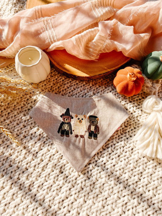 Beary Halloween Bandana Beige