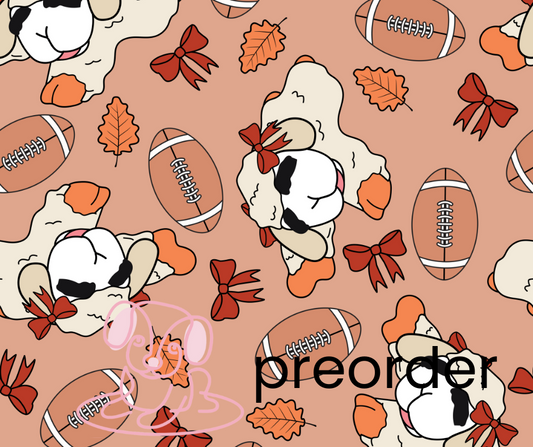 Brown Football Lamb with bows