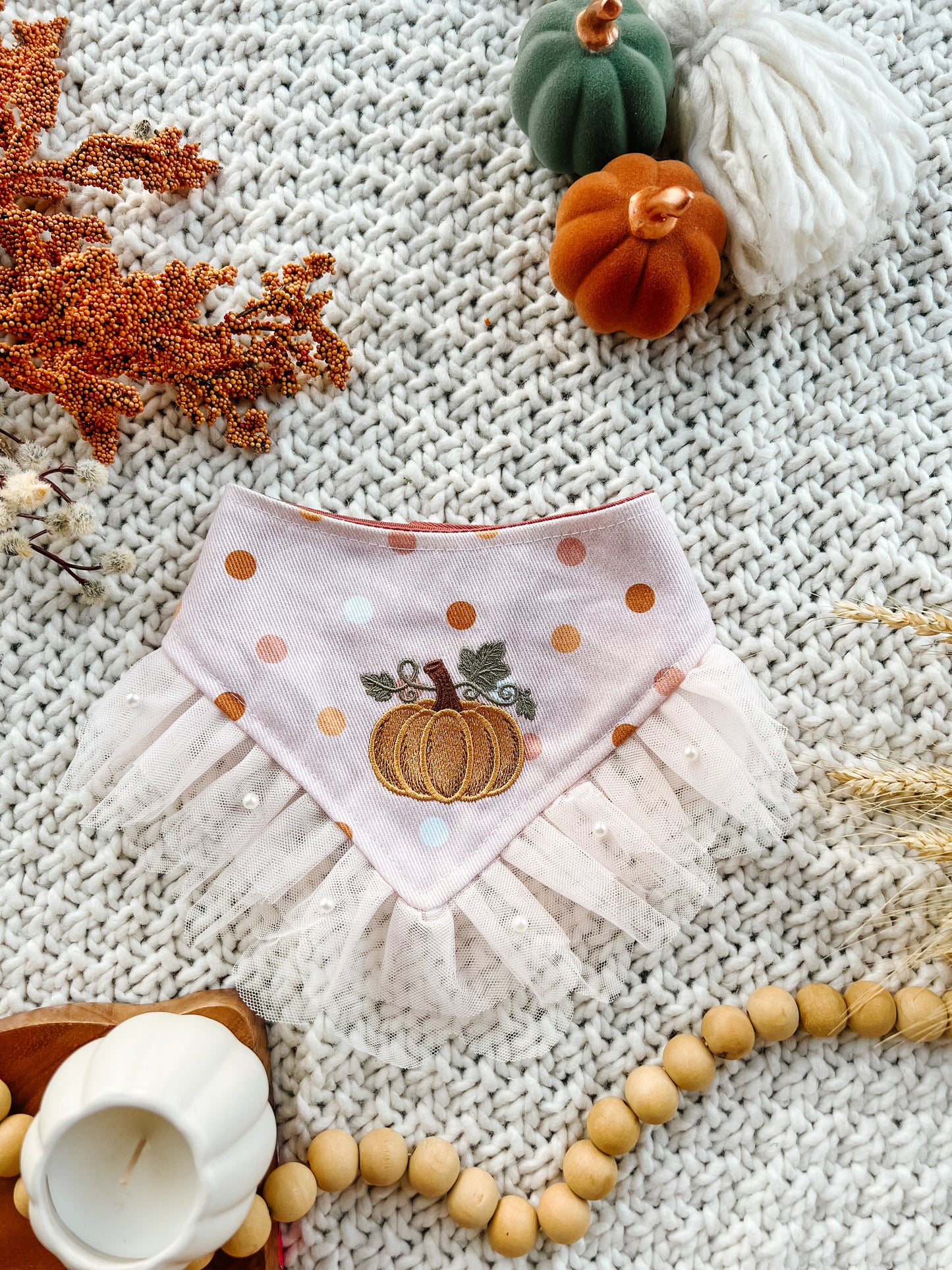 Pumpkin and Ruffle Bandana