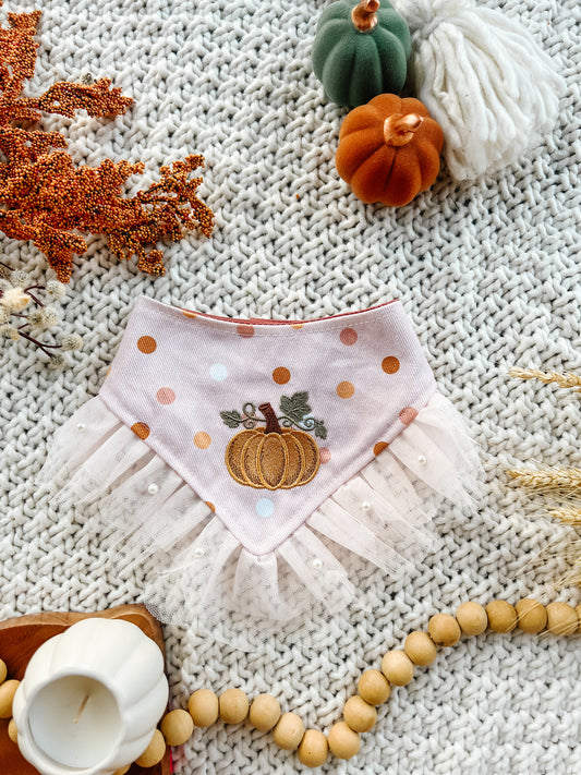 Pumpkin and Ruffle Bandana