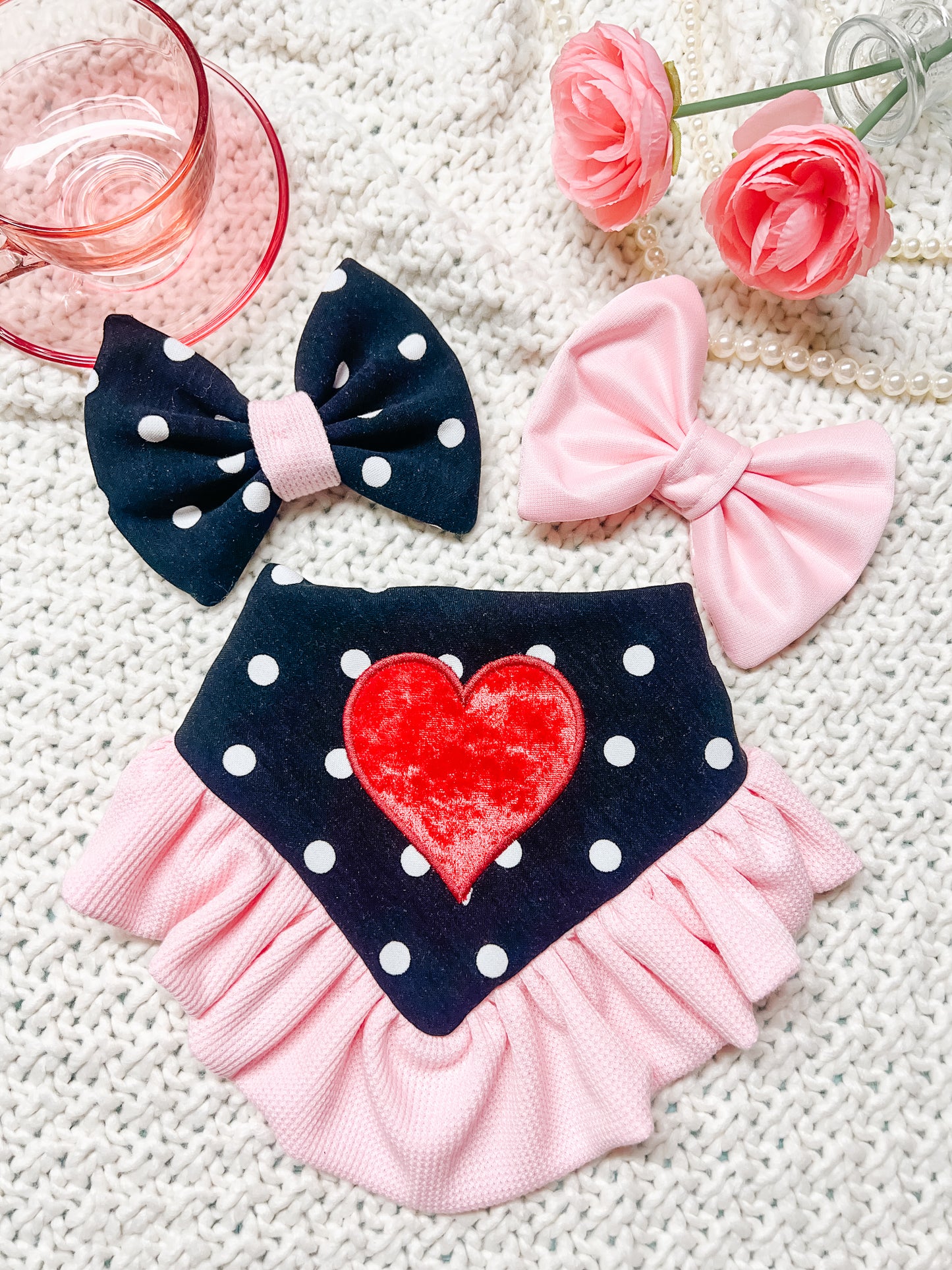 Polka Dot Heart with Ruffle