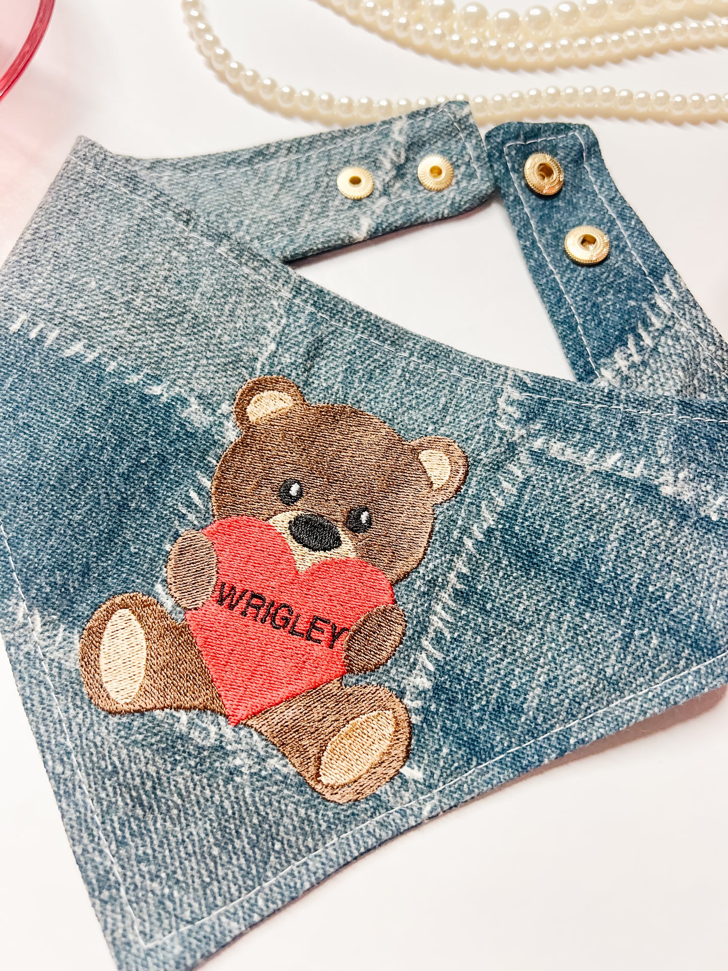 Denim Teddy Heart