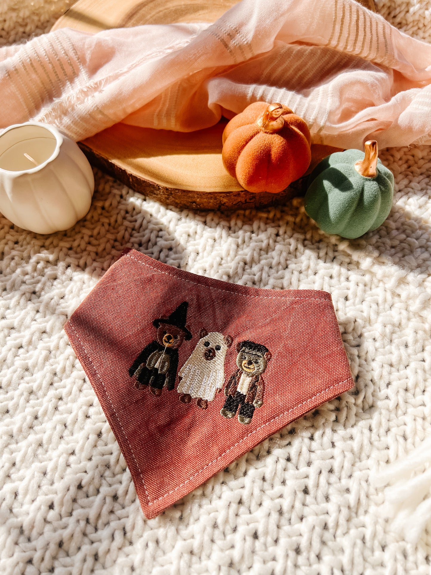 Beary Halloween Bandana Orange
