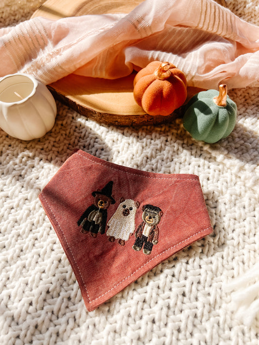 Beary Halloween Bandana Orange