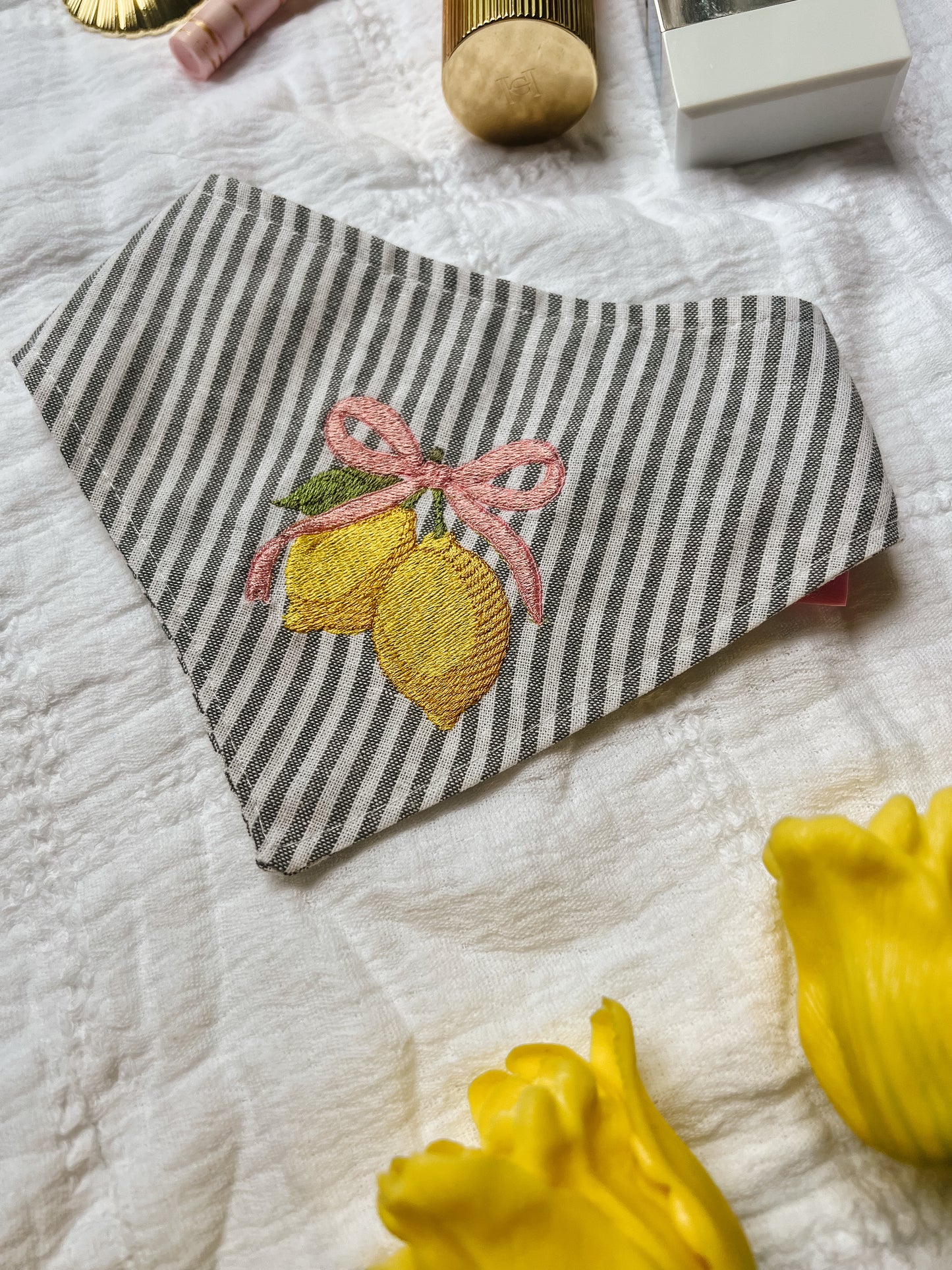 Lemon Stripes Summer Bandana