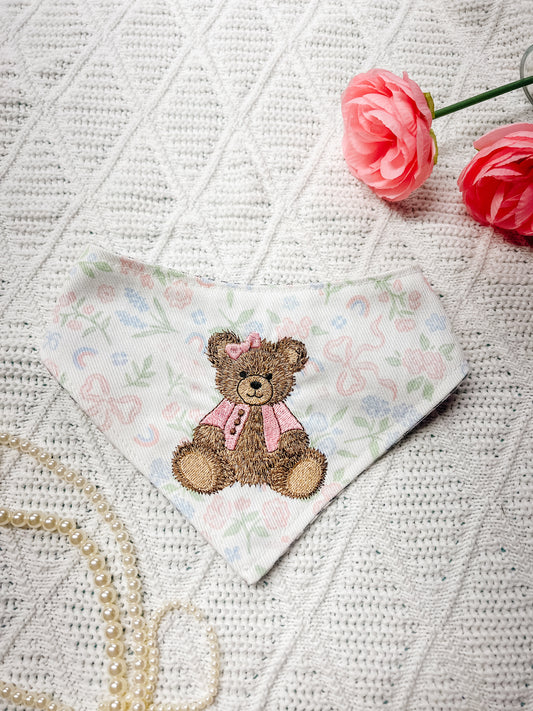 Pink Bear on Floral