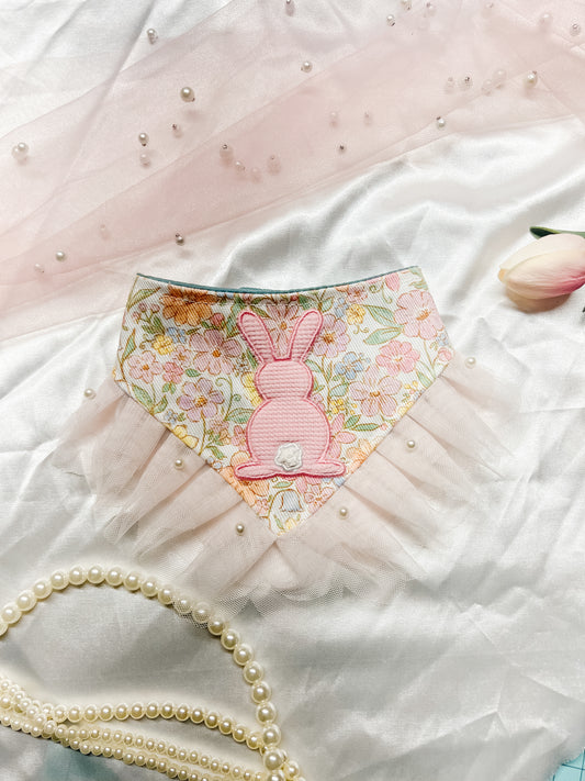 Floral Bunny with Ruffle Bandana