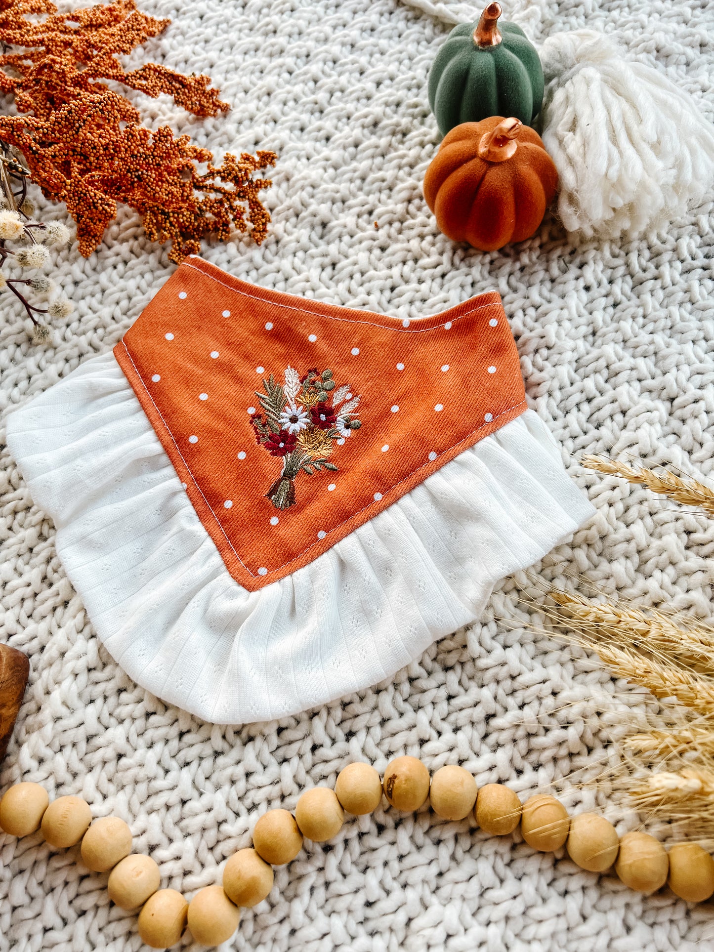 Floral and Ruffle Bandana