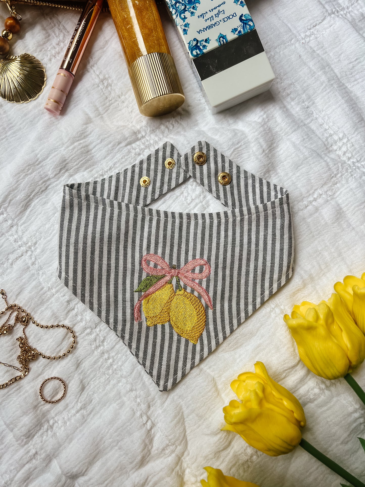 Lemon Stripes Summer Bandana