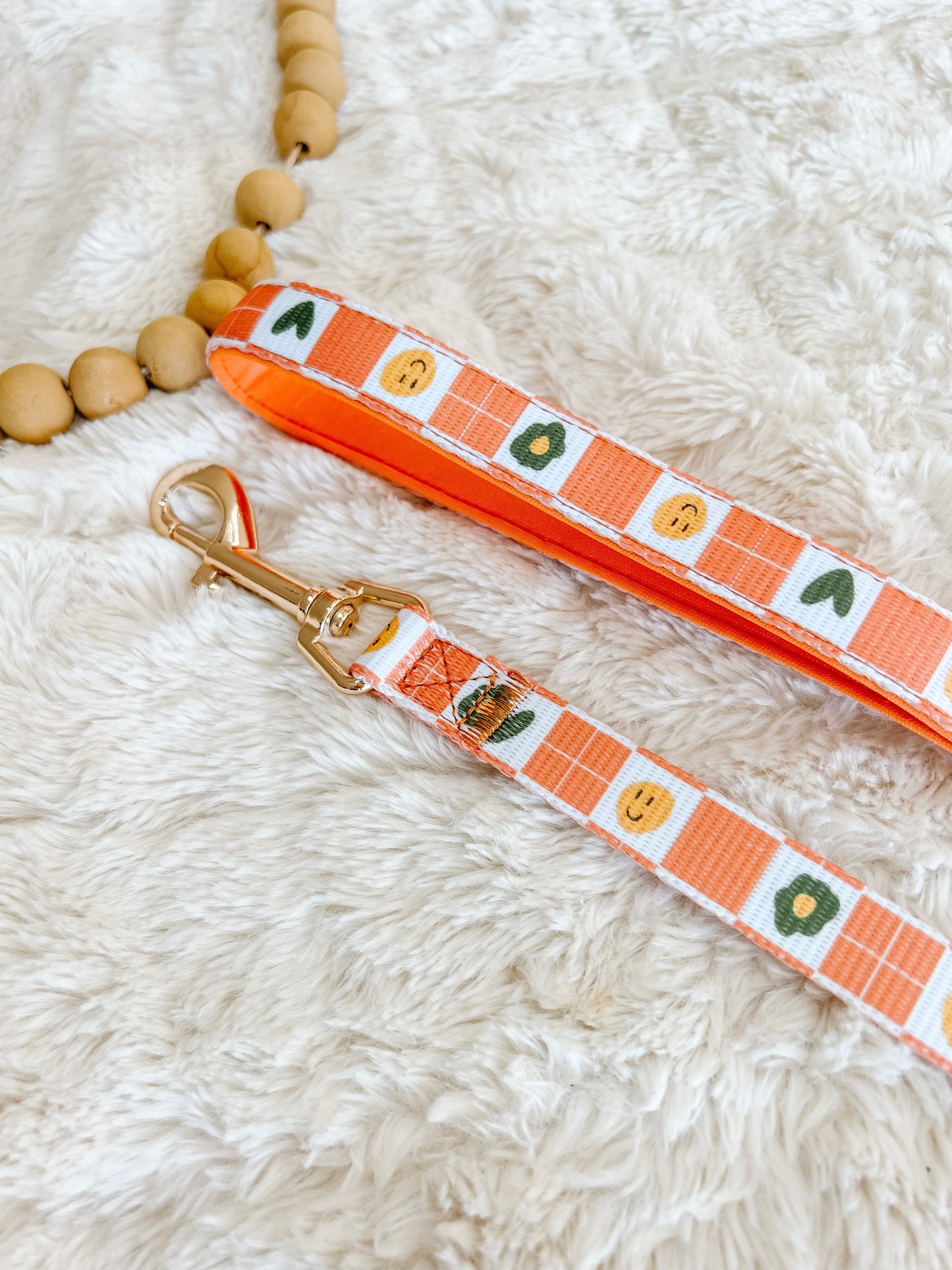 Orange Checkered Leash