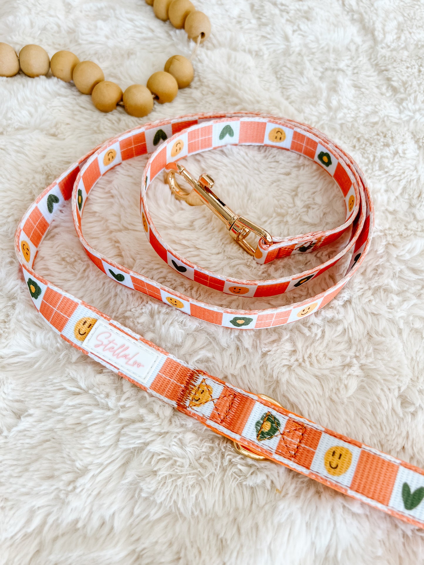 Orange Checkered Leash