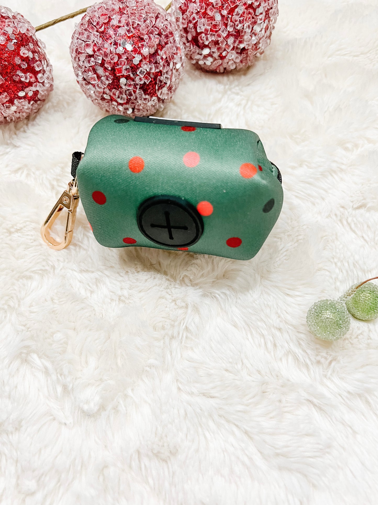 Green Polka Dot Poop Bag