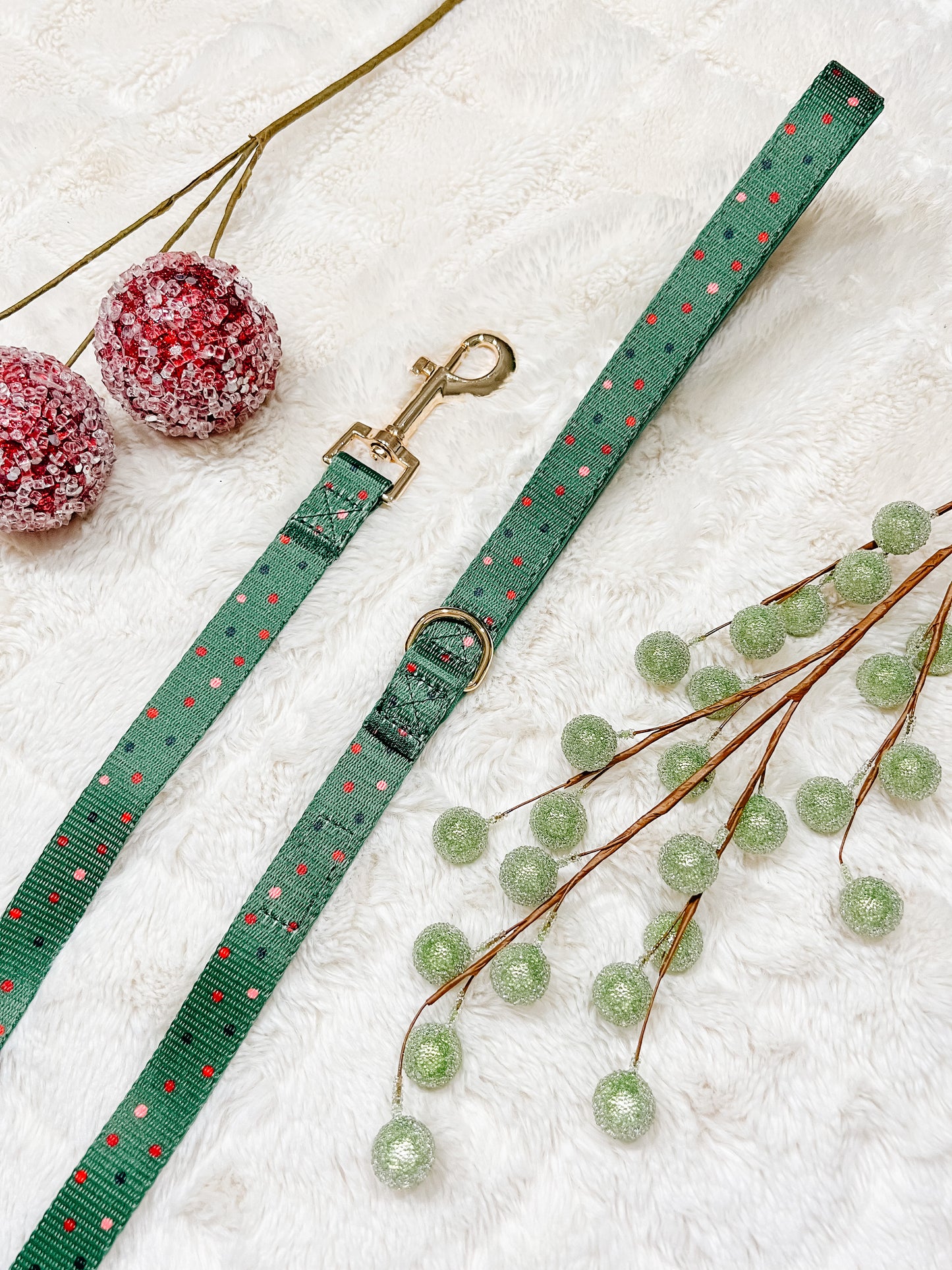 Green Polka Dot Leash