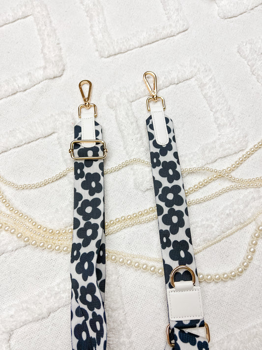 Black and White Flower Strap