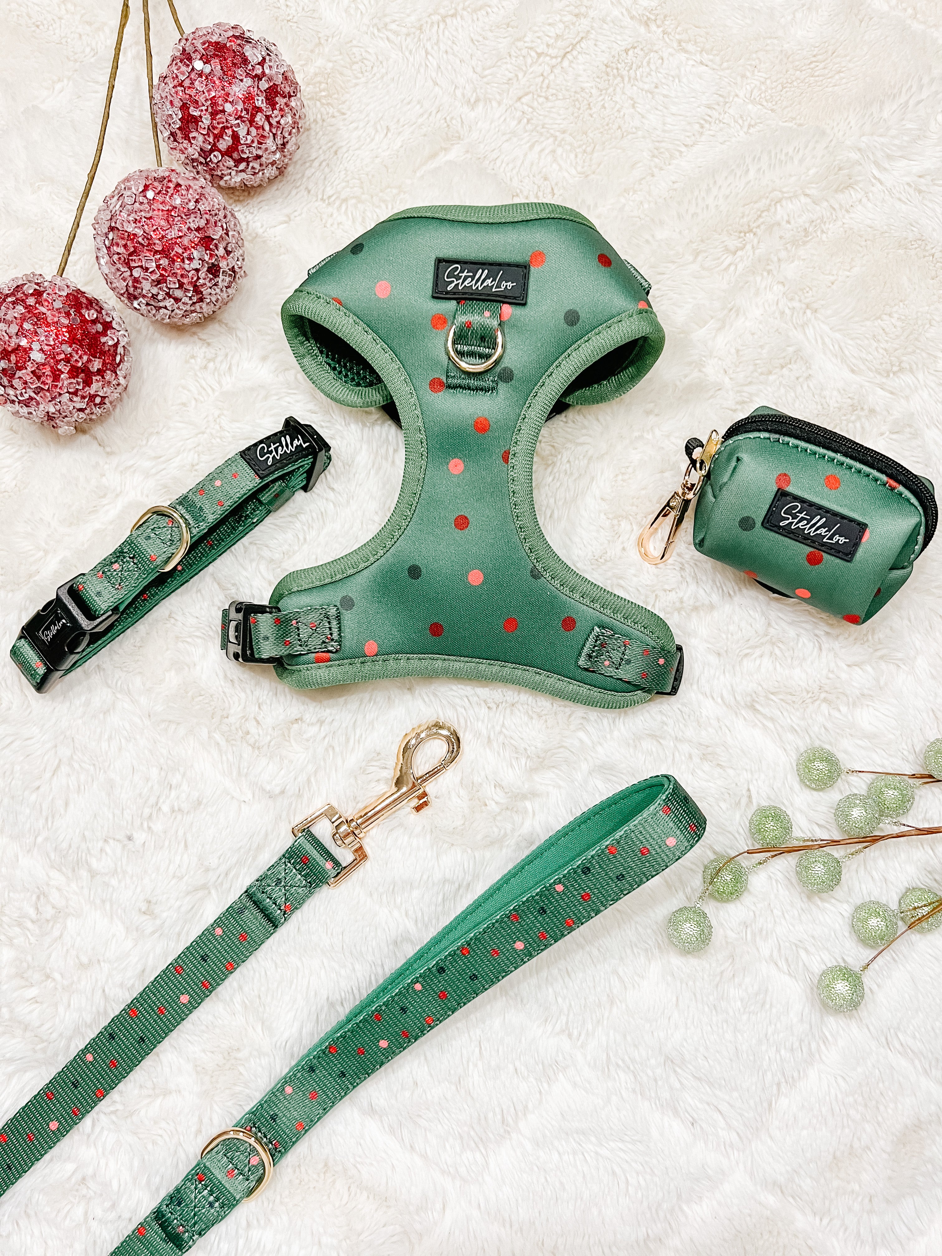 Green polka Dot Harness Set – StellaLoo